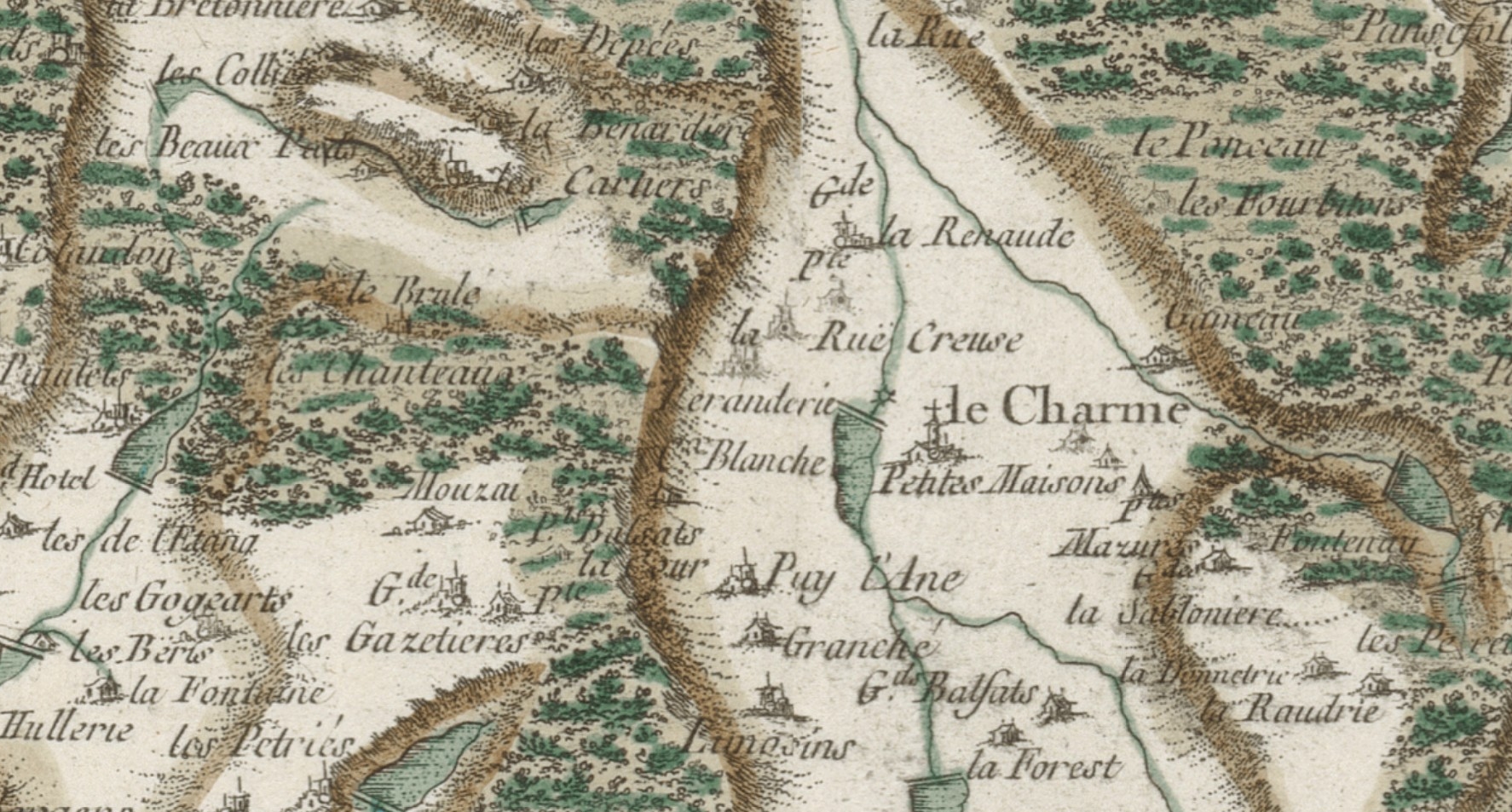 Le Charme - Carte Cassini, 1<sup>ère</sup> publication 1759