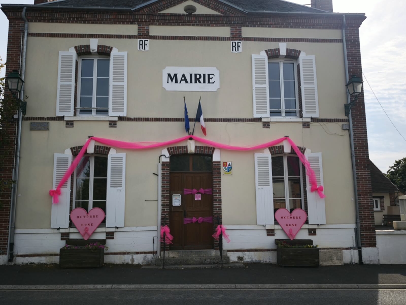 La mairie décorée pour Octobre Rose