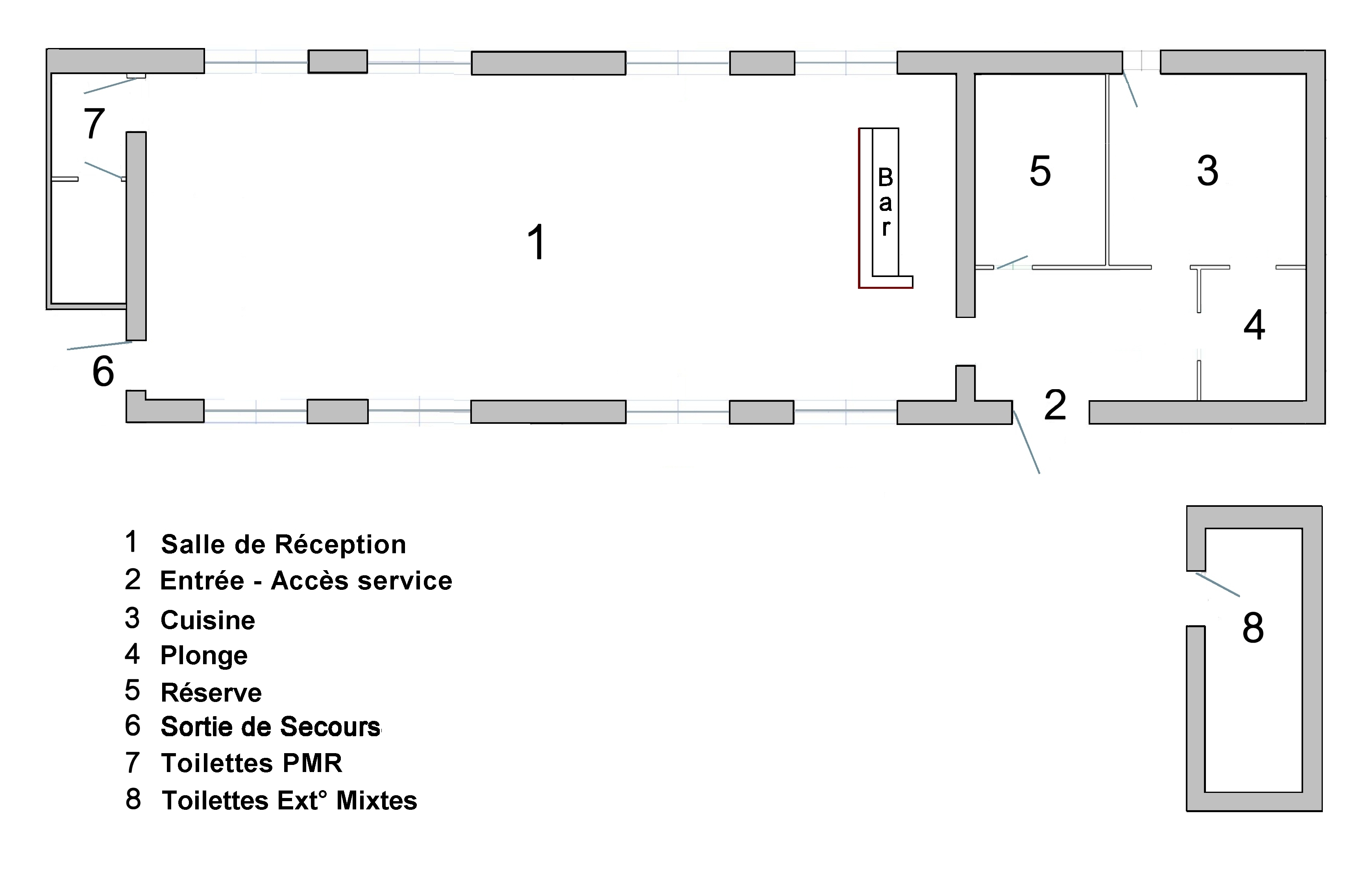 Plan de masse de la salle des fêtes du Charme